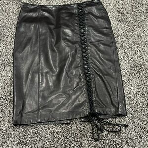 Black leather skirt
